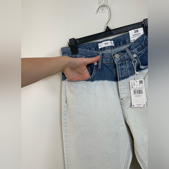 Mango Straight Blue Jeans Cotton NWT Size 38EU or 8US - Picture 6 of 13